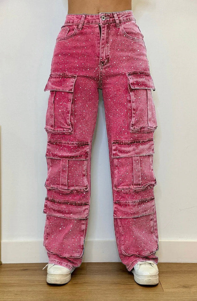 Jean diamant incrusté