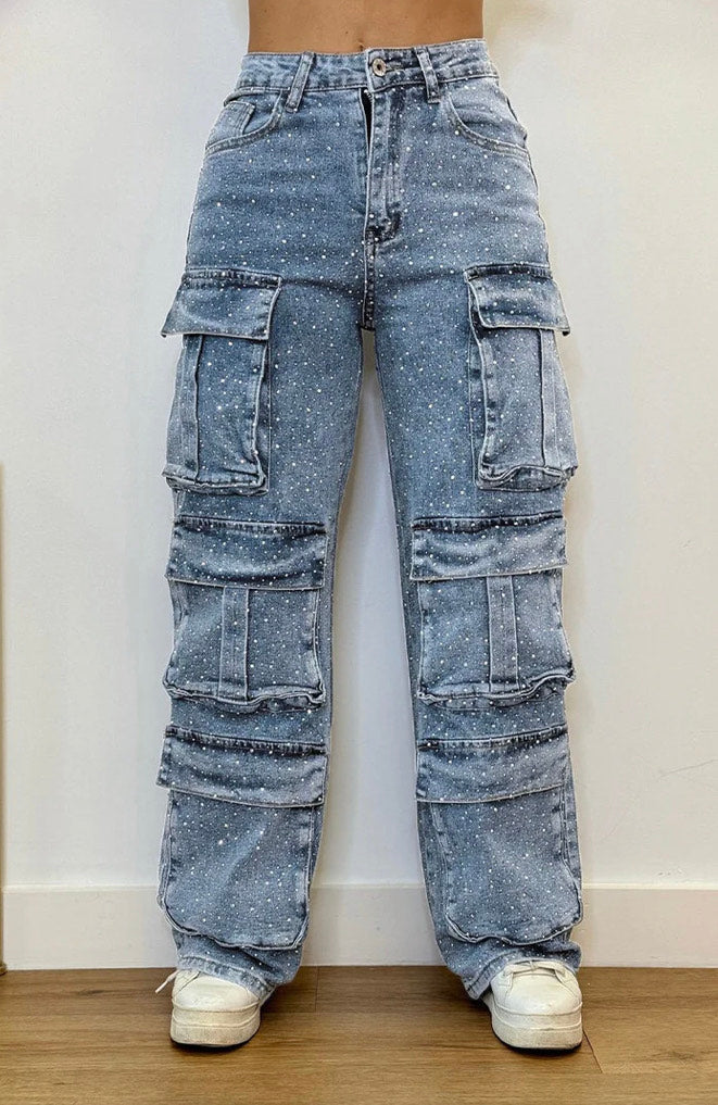 Jean diamant incrusté