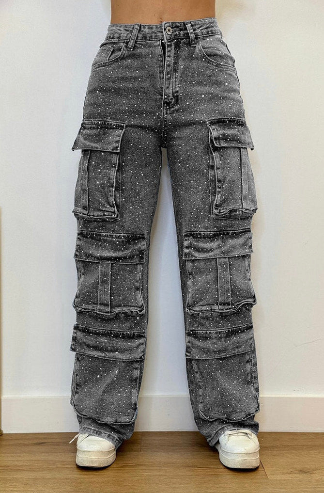 Jean diamant incrusté