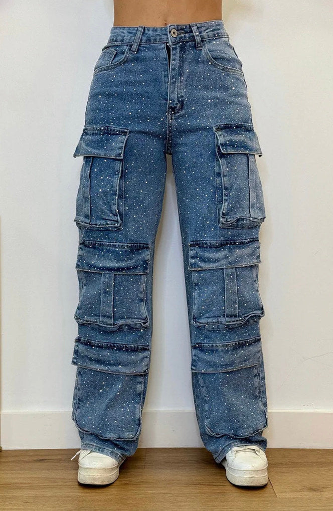 Jean diamant incrusté