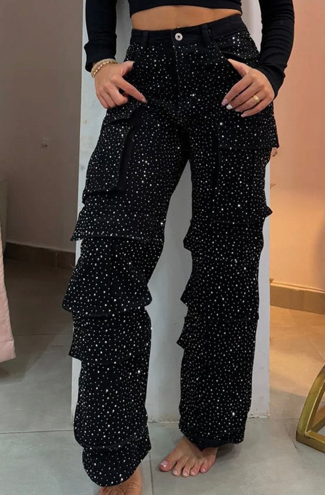 Jean diamant incrusté