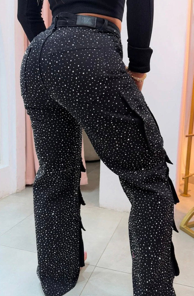 Jean diamant incrusté