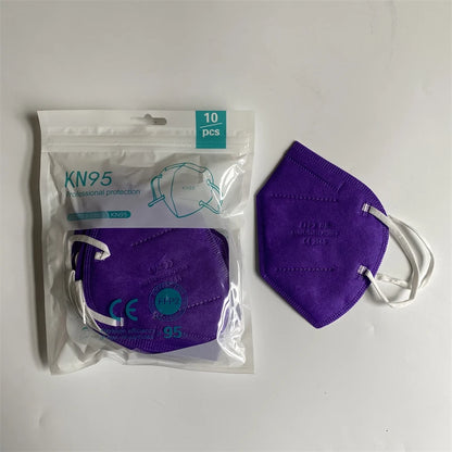 Lot de 10 Masques Violet FFP2/normes CE/5 couches/filtre KN95