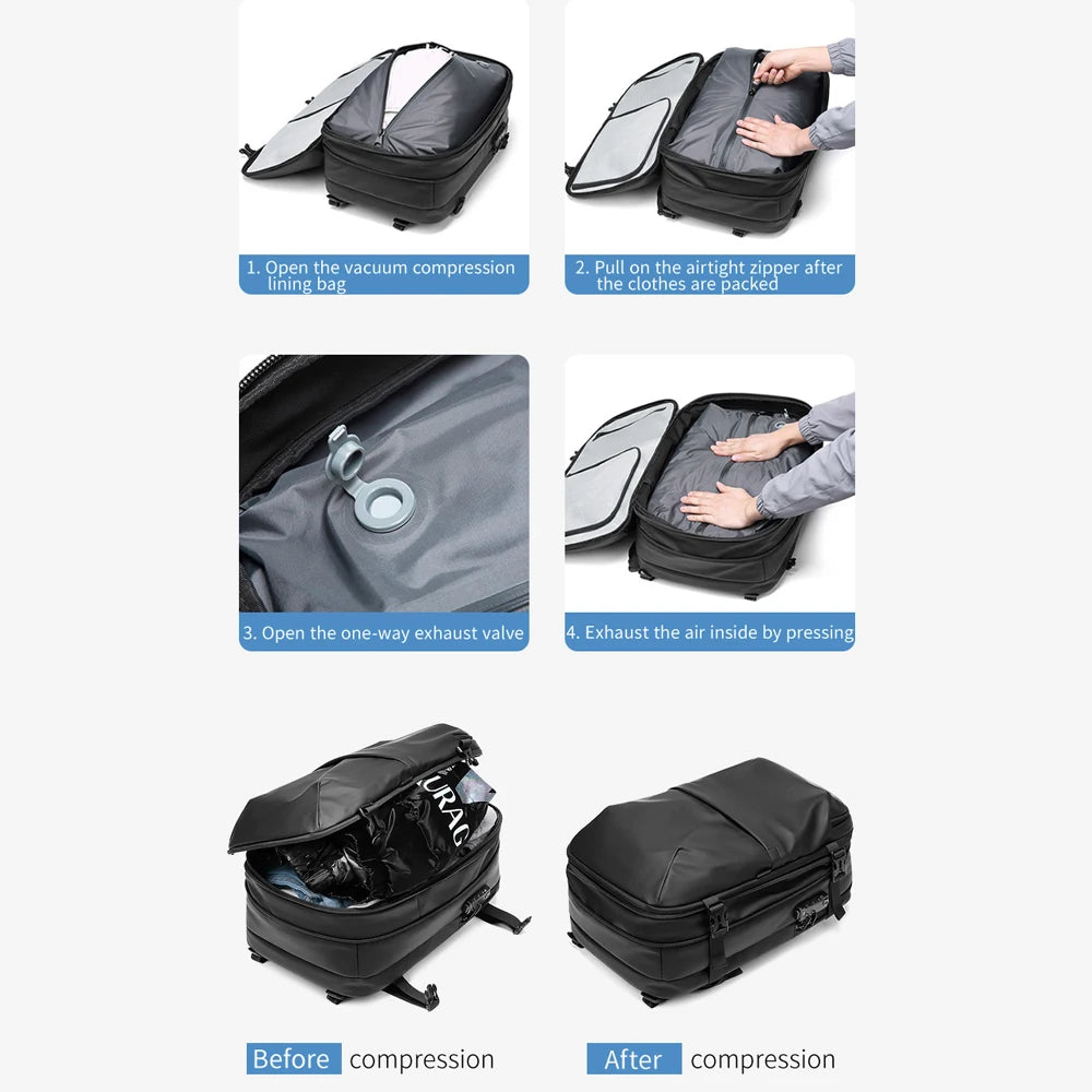 Sac à dos sous vide imperméable extensible 60L 49x32x15CM