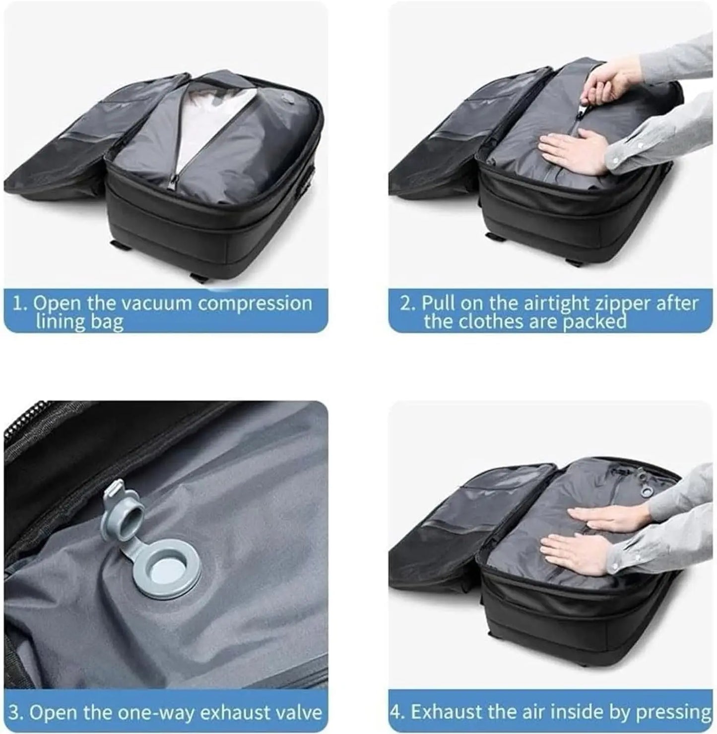 Sac à dos sous vide imperméable extensible 60L 49x32x15CM